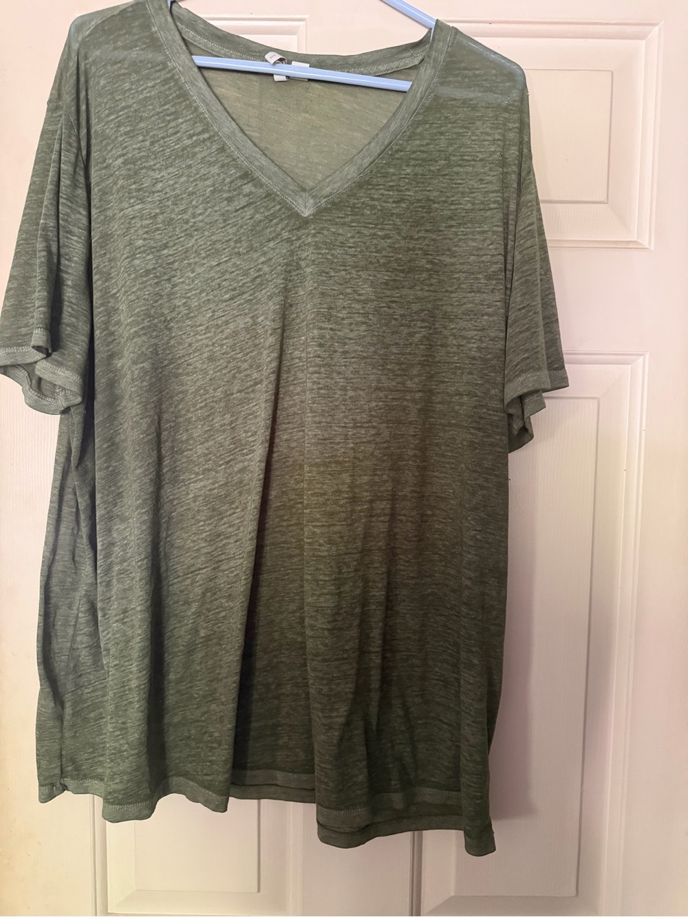 Women’s V-Neck Short Sleeve Shirt - Olive Green